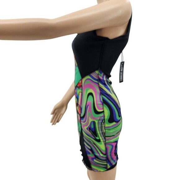 Psychedelic Mushroom Print Bodycon Dress By Current Mood XS - Picture 2 of 11